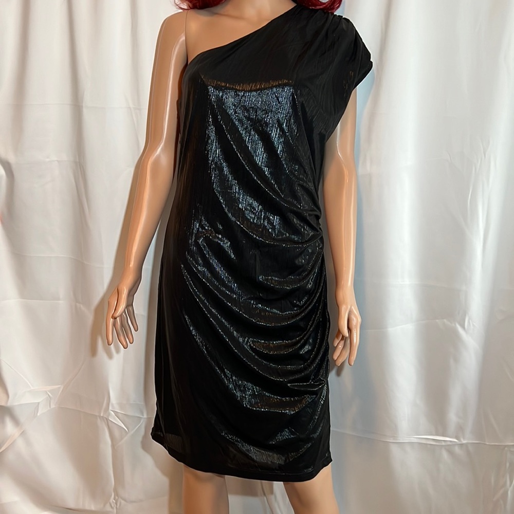Grace Karen black one shoulder cocktail dress size L